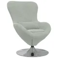 Fauteuil œuf en velours gris clair