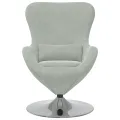 Fauteuil œuf en velours gris clair
