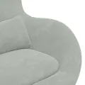 Fauteuil œuf en velours gris clair