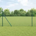 Clôture en fil soudé avec 13 poteaux verts 1x100 m en acier