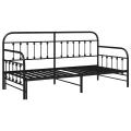Cadre de lit daybed  avec lit gigogne Noir 90x190 cm en acier