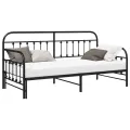 Cadre de lit daybed  avec lit gigogne Noir 90x190 cm en acier