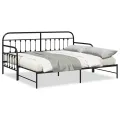 Cadre de lit daybed  avec lit gigogne Noir 90x190 cm en acier