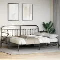 Cadre de lit daybed  avec lit gigogne Noir 90x190 cm en acier