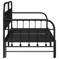 Cadre de lit daybed  avec lit gigogne Noir 90x190 cm en acier