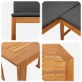 Ensemble de jardin 5 pièces  avec coussins en acacia massif