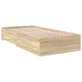 Lit de cadre  en chêne Sonoma 90x190 cm en bois d'ingénierie