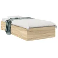 Lit de cadre  en chêne Sonoma 90x190 cm en bois d'ingénierie