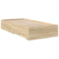 Lit de cadre  en chêne Sonoma 90x190 cm en bois d'ingénierie