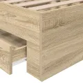 Lit de cadre  en chêne Sonoma 90x190 cm en bois d'ingénierie