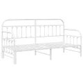Cadre de lit daybed  avec lit gigogne Blanc 75x190 cm Acier