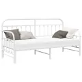 Cadre de lit daybed  avec lit gigogne Blanc 75x190 cm Acier
