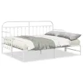 Cadre de lit daybed  avec lit gigogne Blanc 75x190 cm Acier