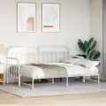 Cadre de lit daybed  avec lit gigogne Blanc 75x190 cm Acier