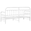 Cadre de lit daybed  avec lit gigogne Blanc 75x190 cm Acier