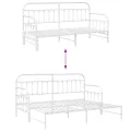 Cadre de lit daybed  avec lit gigogne Blanc 75x190 cm Acier