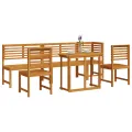Ensemble de repas de jardin 6 pièces en acacia massif