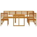 Ensemble de repas de jardin 6 pièces en acacia massif