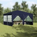 Tente de fête avec 8 parois latérales bleues 4x4 m PE