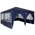 Tente de fête avec 8 parois latérales bleues 4x4 m PE