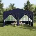 Tente de fête avec 8 parois latérales bleues 4x4 m PE