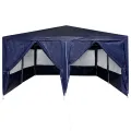 Tente de fête avec 8 parois latérales bleues 4x4 m PE