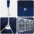 Tente de fête avec 8 parois latérales bleues 4x4 m PE