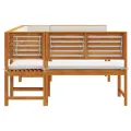 Ensemble de banc de jardin 5 pièces avec coussins en bois d'acacia