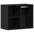 Table de Maquillage LED avec 2 Armoires Chêne Noir Bois d'Ingénierie