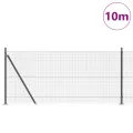 Kit de Poteaux de Clôture Gris Ensemble de 2 Gris Métal, PVC