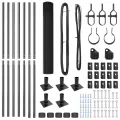 Kit de Poteaux de Clôture Gris Ensemble de 2 Gris Métal, PVC