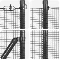 Kit de Poteaux de Clôture Gris Ensemble de 2 Gris Métal, PVC