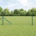 Ensemble de poteaux de clôture 2 pièces Vert Métal 10 x 0.5 m