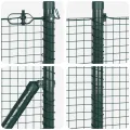Ensemble de poteaux de clôture 2 pièces Vert Métal 10 x 0.5 m
