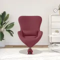 Chaise œuf  Rouge Vin Tissu
