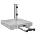 Base de parasol à roulettes avec poignée granit gris 29 kg carrée
