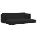 Canapé-Lit 2-en-1 Noir 213x144x60 cm Velours