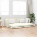 Sofa lit au sol 2-en-1 Crème 213x144x60 cm Velours