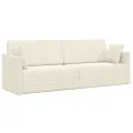 Sofa lit au sol 2-en-1 Crème 213x144x60 cm Velours