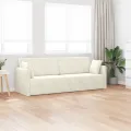 Sofa lit au sol 2-en-1 Crème 213x144x60 cm Velours