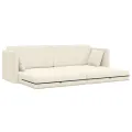 Sofa lit au sol 2-en-1 Crème 213x144x60 cm Velours