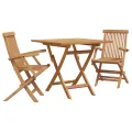 Ensemble Bistro de Jardin Pliable 3 Pièces en Bois Massif d'Acacia