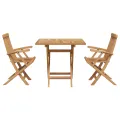 Ensemble Bistro de Jardin Pliable 3 Pièces en Bois Massif d'Acacia