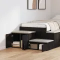 Armoire de rangement  noire 108x41x40 cm en bois d'ingénierie