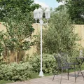 Lampadaire de jardin  3 lampes E27 Blanc 220 cm Aluminium
