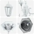 Lampadaire de jardin  3 lampes E27 Blanc 220 cm Aluminium