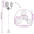 Lampadaire de jardin  3 lampes E27 Blanc 220 cm Aluminium