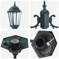 Lampadaire de jardin  à 2 lampes E27 Vert 220 cm en aluminium