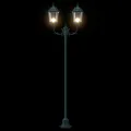 Lampadaire de jardin  à 2 lampes E27 Vert 220 cm en aluminium