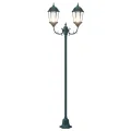 Lampadaire de jardin  à 2 lampes E27 Vert 220 cm en aluminium